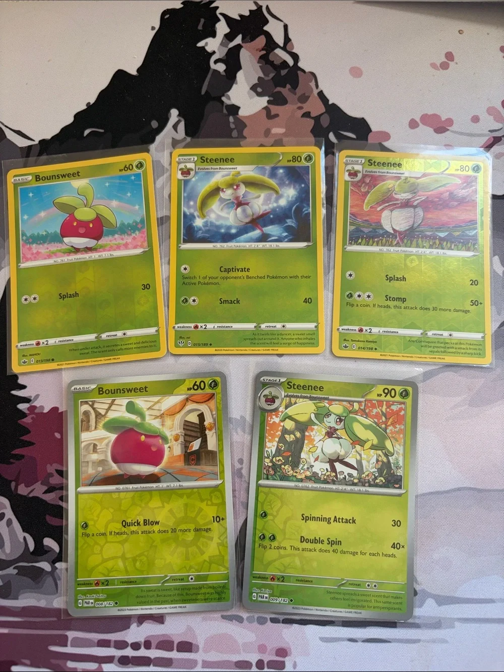 Bounsweet & Steenee Pokémon Evolution Reverse Holo Card Lot 🍓 5 Cards ✨5/$25✨